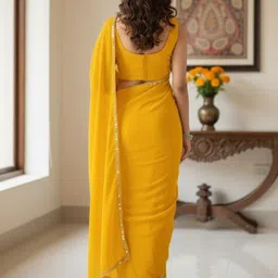 ALBIRA CREATION Sequinned Pure Georgette Banarasi Saree image 2