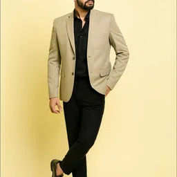 SHAHI ACHKAN Comfort Fit Notched Lapel Single Breasted Blazer-image-40