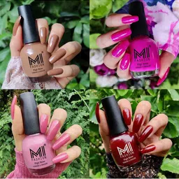 MI FASHION Set Of 4 Ultra High Glass HD 3D Shine Long Lasting Nail Polish 15ml image 2