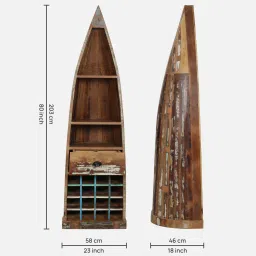 bohemiana from pepperfry Azealia Reclaimed Wood Bar Cabinet In Distress Finish image 2