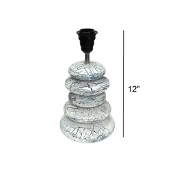 disoo fashions Crackle Affect Stone Finish Wooden with Cotton Shade (White Vintage & Black) image 3