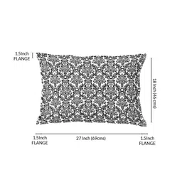 aurave Black Damask 210 TC Cotton Pillow Covers Set of 2 image 3