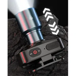 fizzoqi FIZZOQI® LED Rechargeable Headlamp with USB Charging, Long Battery Life, Waterproof Headlight for Outdoor Use | Black-10w image 4