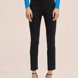 MANGO Women Black Solid Trousers-picture-45