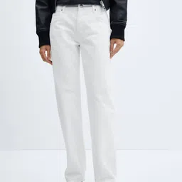 MANGO Women Pure Cotton Straight Fit Jeans-picture-36