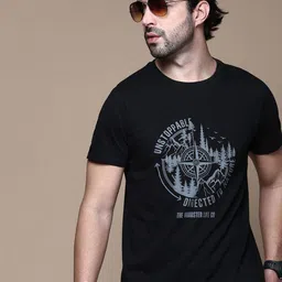 The Roadster Lifestyle Co. Men Graphic Printed Round Neck Cotton T-Shirt-image-7