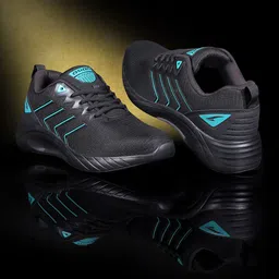 ASIAN Men Black Mesh Running Non-Marking Shoes image 1
