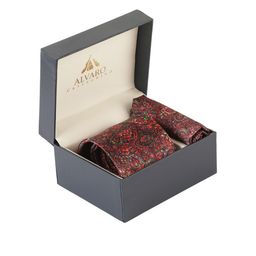 Alvaro Castagnino Men Maroon Printed Accessory Gift Set-picture-21