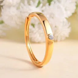 Ornate Jewels Men Gold Plated American Diamond Studded Finger Ring-picture-11