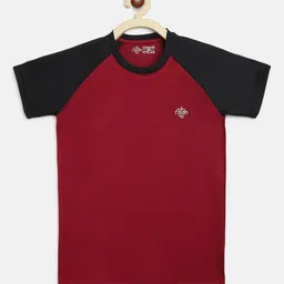 CHIMPRALA Boys Maroon & Black Colourblocked Outdoor T-shirt-picture-34