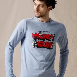 WROGN Mickey Mouse Typography Printed Relaxed Fit Cotton T-shirt-picture-13