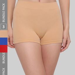 PLUMBURY Women Anti Microbial Pack Of 3 Boyshorts Briefs-picture-30