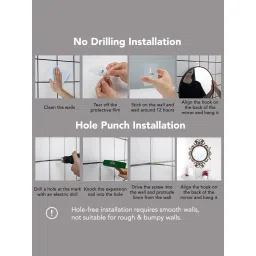 Ekhasa Wooden Wall Mirror (Mirror 12 Inch, Frame 19 Inch) Round image 4