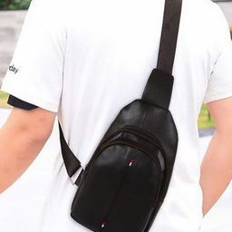 CIMONI Unisex Solid Crossbody Padded Leather Backpack-picture-11