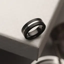 Jazz and Sizzle Men Textured Band Finger Ring-picture-27