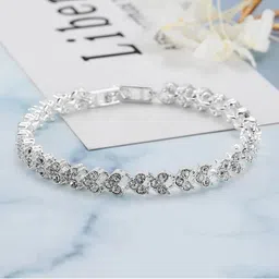 Shining Diva Fashion Women Crystals Silver-Plated Link Bracelet-picture-53