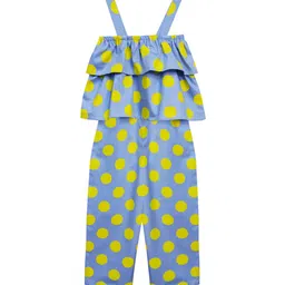 a.t.u.n. A T U N Girls Blue & Yellow Printed Basic Jumpsuit with Ruffles-picture-36