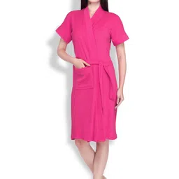 Sand Dune Women Plus Size Pure Cotton Bath Robe with Belt-image-42