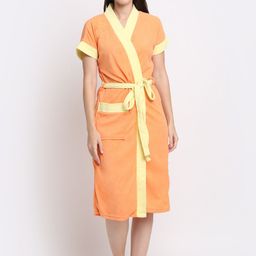 Creeva Everyday Collection Tie-Up Front Pocket Terry Bath Robe-picture-21