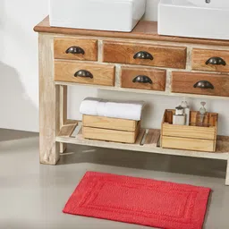 Pano Red Solid Double Race Track Reversible 1902 GSM Bath Rugs-image-3