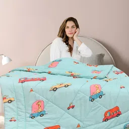 Supreme Home Collective Blue & Pink AC Room 300 GSM Single Bed Comforter-picture-38