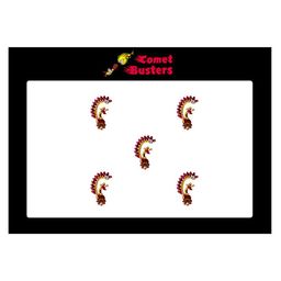 Comet Busters 5 Pcs Embellished Reusable Designer Bindis - Red & Gold-Toned-picture-24