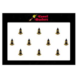 Comet Busters 10 Pcs Beaded Reusable Designer Bindis - Black & Gold-Toned-picture-34
