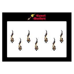 Comet Busters 7 Pcs Beaded Reusable Designer Bindis - Black & Gold-Toned-picture-43