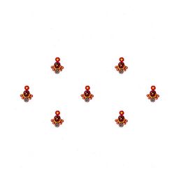 Comet Busters 7 Pcs Embellished Reusable Designer Bindis - Red-picture-27
