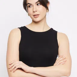 Mayra Round Neck Sleeveless Opaque Crop Top-picture-21