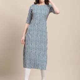 7Threads PACK OF 6 Women Ethnic Motifs Printed Block Print Crepe Kurta-picture-40