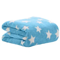 OyO Baby Blue Geometric Fleece Mild Winter Single Bed Blanket-image-85