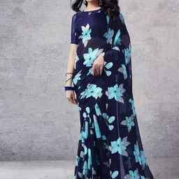 KALINI Floral Printed Ikat Saree-picture-41