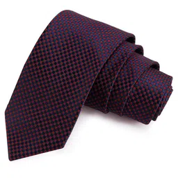 PELUCHE Men Blue & Red Checked Broad Tie-image-88