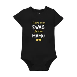 Zeezeezoo Infant Kids Black Swaag from Mamu Print Bodysuit-image-88