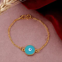 Silvermerc Designs Gold Plated Evil Eye Charm Bracelet image 1