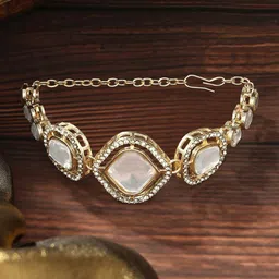 Zaveri Pearls Gold-Plated Wraparound Bracelet image 1