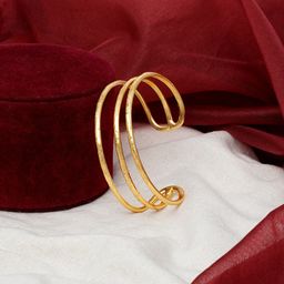 TEEJH Women Gold-Toned Gold-Plated Cuff Bracelet-picture-2