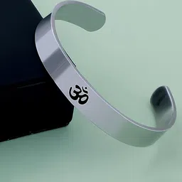 KARISHMA KREATIONS Unisex Stainless Steel Silver-Plated Kada Bracelet-picture-29