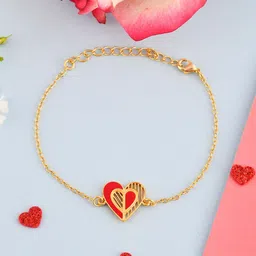 Voylla Gold-Plated Valentine's Day Collection Edgy Heart Link Bracelet-picture-28