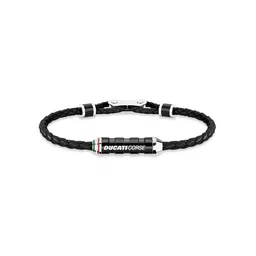 DUCATI CORSE Men Silver-Toned & Black Braided Bracelet-picture-40