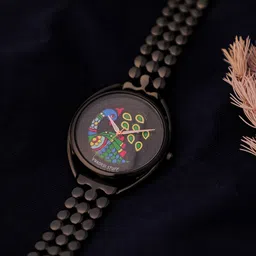 SWADESI STUFF Women Printed Stainless Steel Bracelet Style Straps Analogue Watch SF0539-picture-19