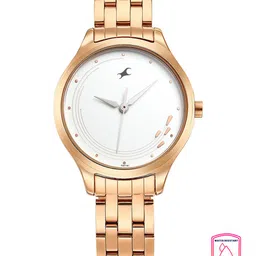 Fastrack Women White Brass Dial & Gold-Plated Stainless Steel Bracelet Style Straps Analogue Watch-picture-23