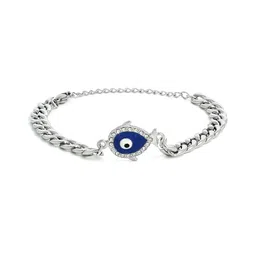 EL REGALO Unisex Silver-Toned & Blue Wraparound Bracelet-picture-43