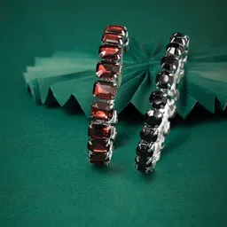 Zaveri Pearls Set Of 2 Silver-Plated Bangle-Style Bracelet image 1