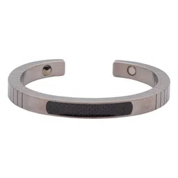 The Tie Hub Men Silver-Toned Cuff Bracelet image 1