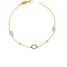 BHIMA 22K Hallmark 916 Purity Yellow Gold Flat And Ball Bracelet image 1