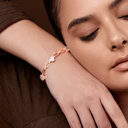 MINUTIAE Rose Gold-Plated Crystals Link Bracelet-picture-21
