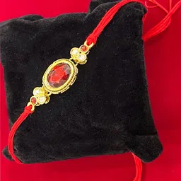 Vembley Gold-Toned Kundan Beaded Handmade  Rakhi-picture-50