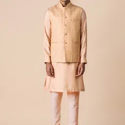 Tasva Mandarin Collar Kurta With Churidar With Nehru jacket-picture-24